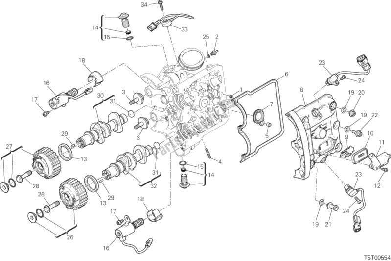 Wszystkie części do Testa Orizzontale - Distribuzione Ducati Multistrada 1200 S Touring 2016